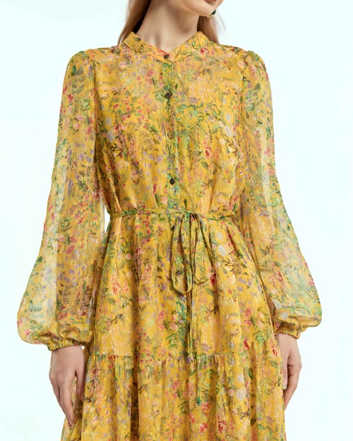SIXDO Voile Flared Dress for Women